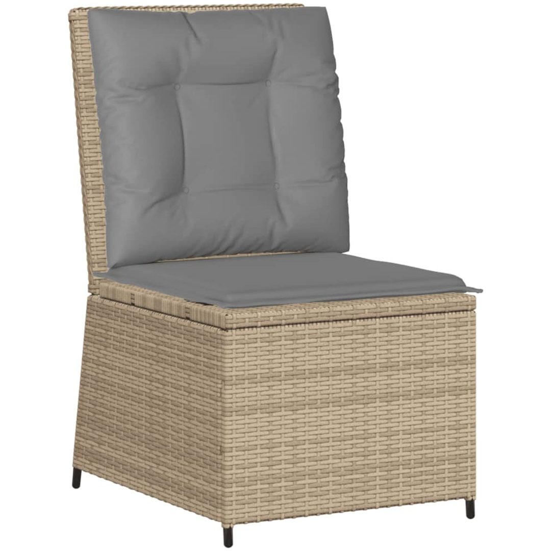 Ställbar fåtölj med dynor beige konstrotting vidaXL – bild 2