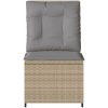 Ställbar fåtölj med dynor beige konstrotting vidaXL – miniatyr 4