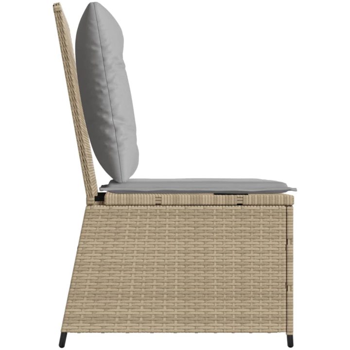 Ställbar fåtölj med dynor beige konstrotting vidaXL – bild 5