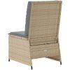 Ställbar fåtölj med dynor beige konstrotting vidaXL – miniatyr 6