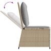 Ställbar fåtölj med dynor beige konstrotting vidaXL – miniatyr 7