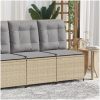 Ställbar fåtölj med dynor beige konstrotting vidaXL – miniatyr 1