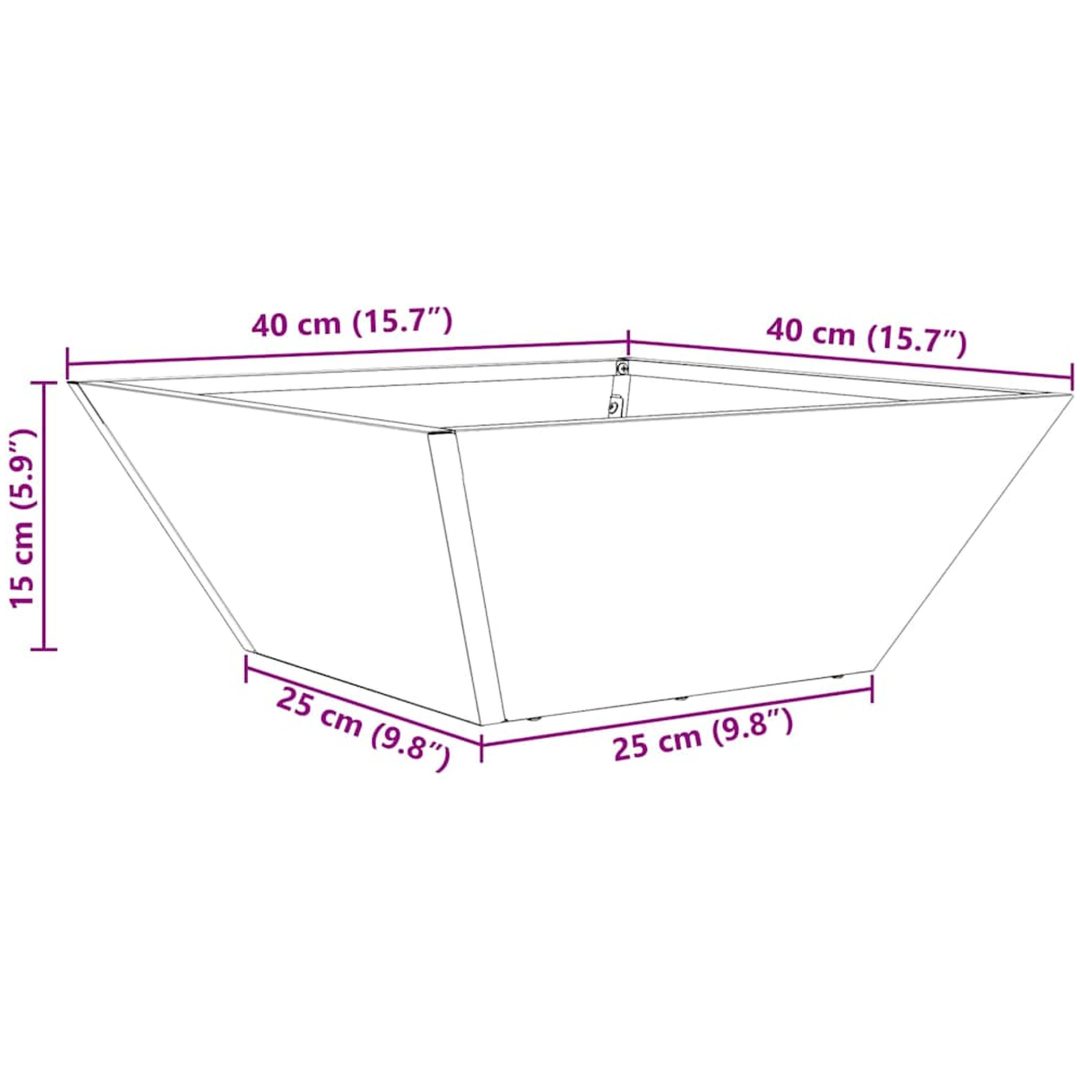 Stålplanter Galvaniserat stål Dekorativa inslag vidaXL 40 x 40 x 15 cm – bild 12