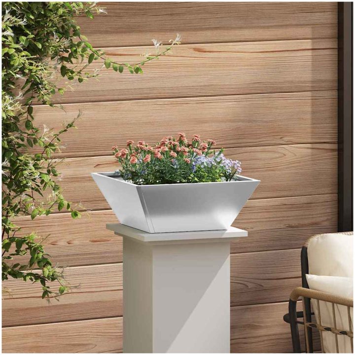 Stålplanter Galvaniserat stål Dekorativa inslag vidaXL 40 x 40 x 15 cm – bild 4