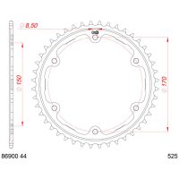 Standard Steel Rear Sprocket 86900 - 525 Afam