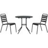 Stapelbar stolsgrupp 3 delar antracit pulverlackerat stål vidaXL 80 x 72.5 cm – miniatyr 2