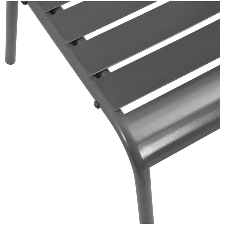 Stapelbar stolsgrupp 3 delar antracit pulverlackerat stål vidaXL 80 x 72.5 cm – bild 8