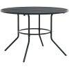 Stapelbar stolsgrupp 7 delar antracit pulverlackerat stål vidaXL 110 x 72.5 cm – miniatyr 3
