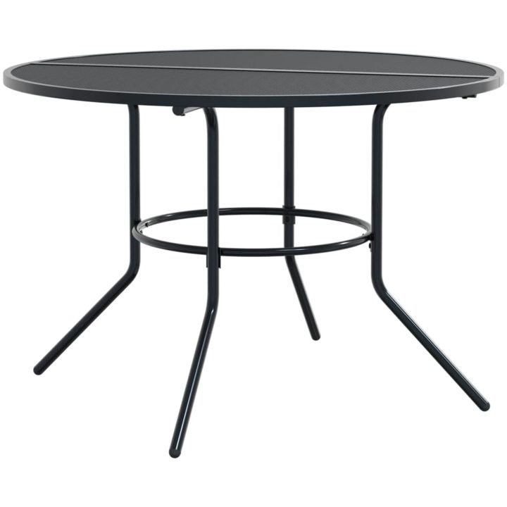 Stapelbar stolsgrupp 7 delar antracit pulverlackerat stål vidaXL 110 x 72.5 cm – bild 3