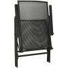 Stapelbar stolsgrupp 7 delar antracit pulverlackerat stål vidaXL 110 x 72.5 cm – miniatyr 7