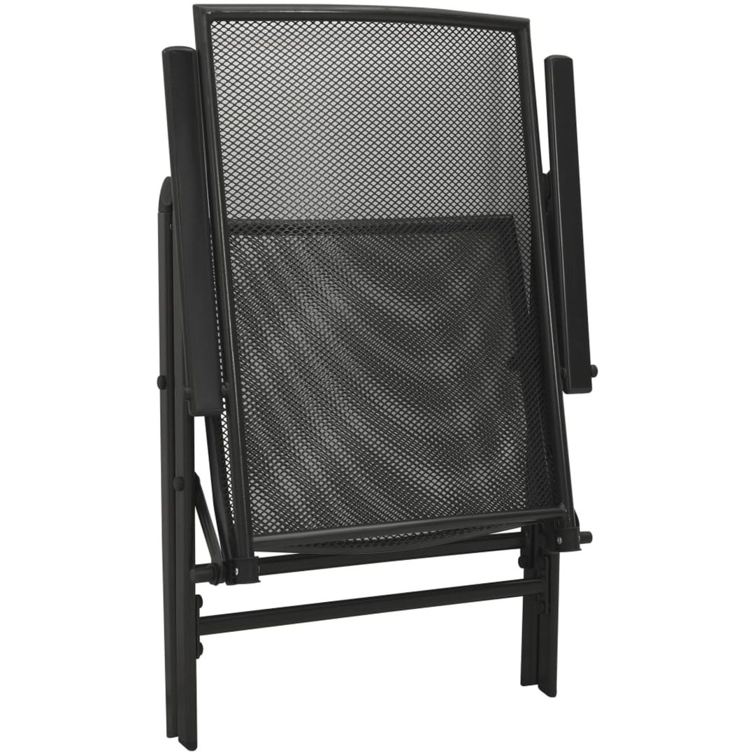 Stapelbar stolsgrupp 7 delar antracit pulverlackerat stål vidaXL 110 x 72.5 cm – bild 7