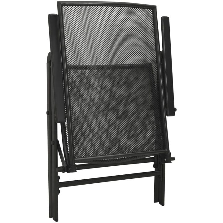 Stapelbar stolsgrupp 7 delar antracit pulverlackerat stål vidaXL 110 x 72.5 cm – bild 7