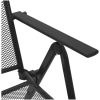 Stapelbar stolsgrupp 7 delar antracit pulverlackerat stål vidaXL 110 x 72.5 cm – miniatyr 9