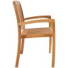 Stapelbar trädgårdsbänk 2-sits massiv teak vidaXL 128.5 cm – miniatyr 3