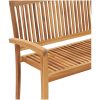 Stapelbar trädgårdsbänk 2-sits massiv teak vidaXL 128.5 cm – miniatyr 5