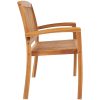Stapelbar trädgårdsbänk 3-sits massiv teak vidaXL 159 cm – miniatyr 3