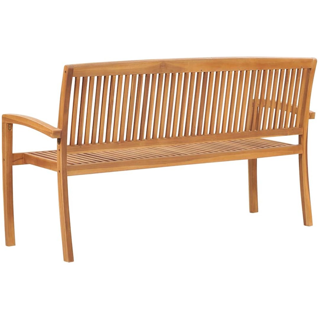 Stapelbar trädgårdsbänk 3-sits massiv teak vidaXL 159 cm – bild 4