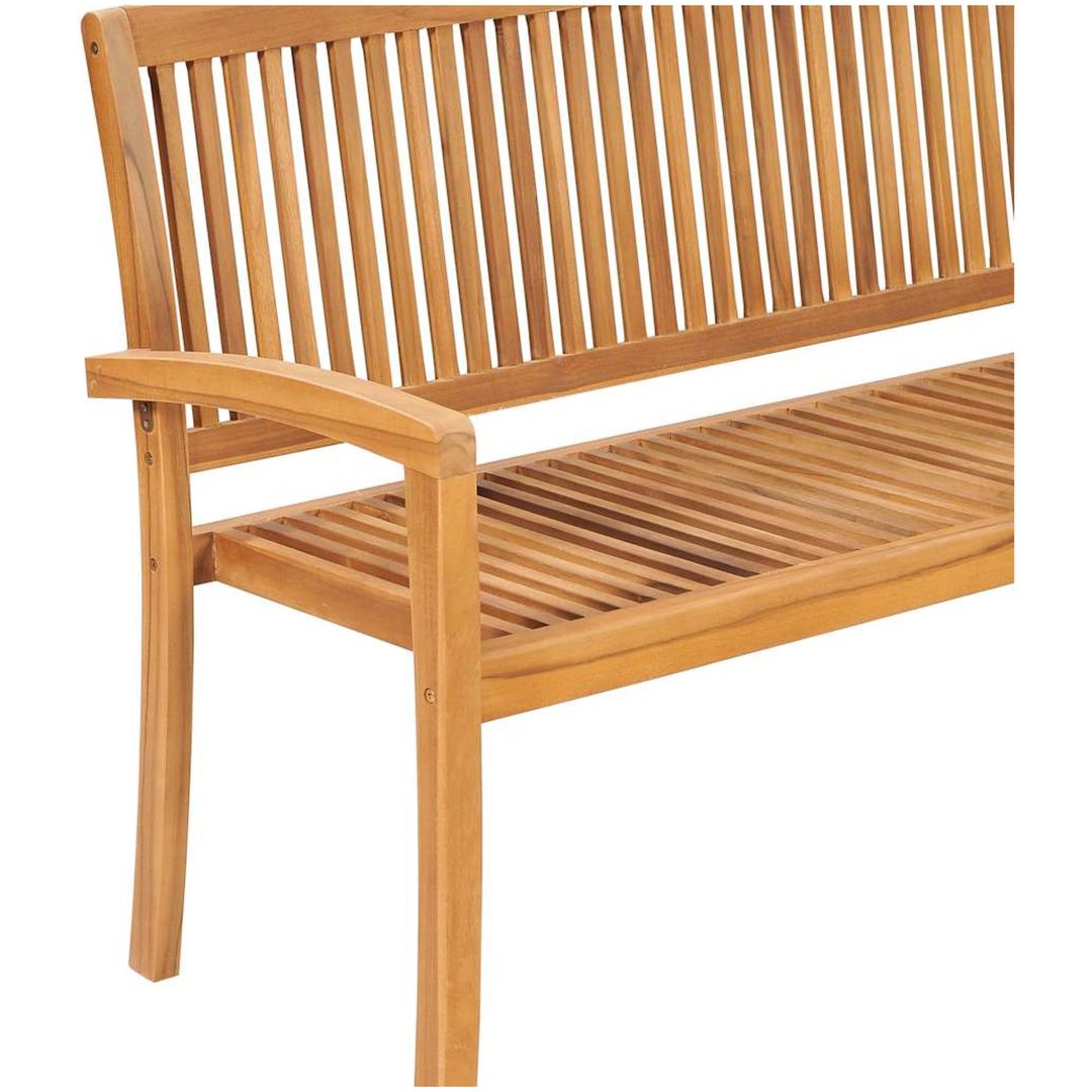Stapelbar trädgårdsbänk 3-sits massiv teak vidaXL 159 cm – bild 5