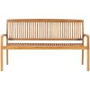 Stapelbar trädgårdsbänk med dyna 159 cm massiv teak vidaXL 150 cm – miniatyr 7