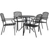 Stapelbar trädgårdsstolsgrupp 5 st antracit pulverlackerat stål vidaXL 80 x 72.5 cm – miniatyr 2