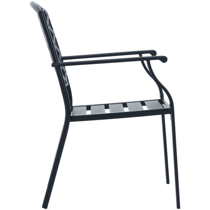 Stapelbar trädgårdsstolsgrupp 5 st antracit pulverlackerat stål vidaXL 80 x 72.5 cm – bild 7