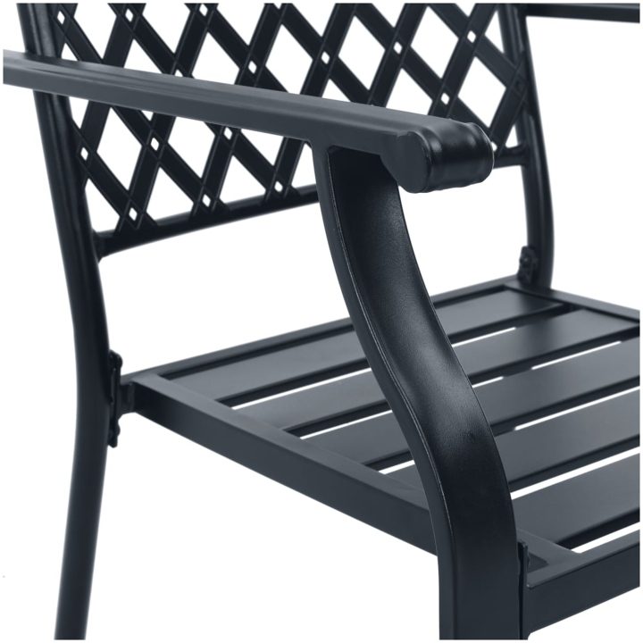 Stapelbar trädgårdsstolsgrupp 5 st antracit pulverlackerat stål vidaXL 80 x 72.5 cm – bild 8
