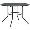 Stapelbar trädgårdsstolsgrupp 7 st antracit pulverlackerat stål vidaXL 110 x 72.5 cm – miniatyr 3