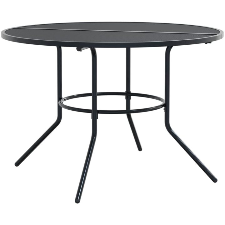 Stapelbar trädgårdsstolsgrupp 7 st antracit pulverlackerat stål vidaXL 110 x 72.5 cm – bild 3