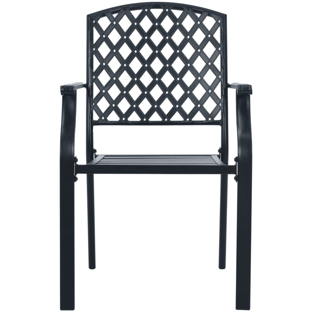 Stapelbar trädgårdsstolsgrupp 7 st antracit pulverlackerat stål vidaXL 110 x 72.5 cm – bild 5