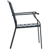 Stapelbar trädgårdsstolsgrupp 7 st antracit pulverlackerat stål vidaXL 110 x 72.5 cm – miniatyr 7