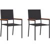 Stapelbara Trädgårdsstolar - 2 Delars Set i Svart Poly Rattan vidaXL 54 x 56 x 90 cm – miniatyr 2