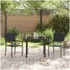 Stapelbara Trädgårdsstolar - 2 Delars Set i Svart Poly Rattan vidaXL 54 x 56 x 90 cm – miniatyr 3