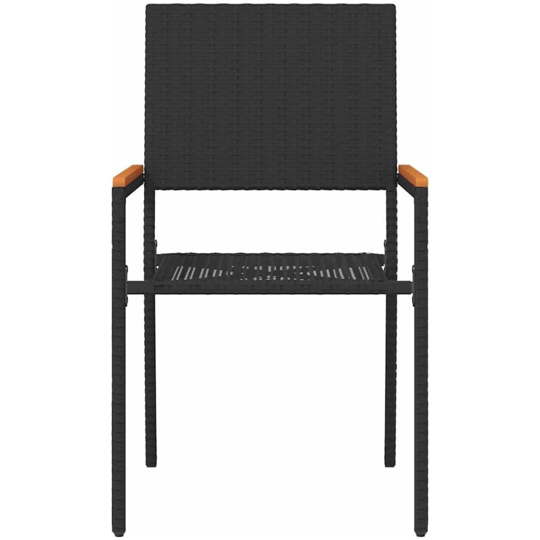 Stapelbara Trädgårdsstolar - 2 Delars Set i Svart Poly Rattan vidaXL 54 x 56 x 90 cm – bild 5