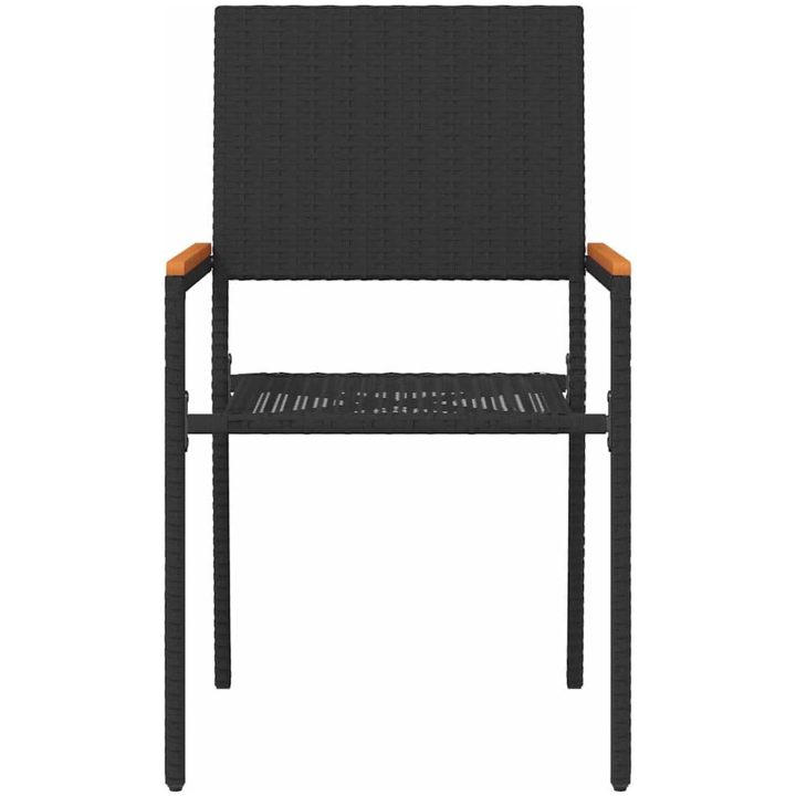 Stapelbara Trädgårdsstolar - 2 Delars Set i Svart Poly Rattan vidaXL 54 x 56 x 90 cm – bild 5