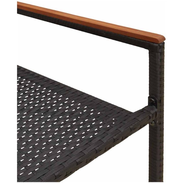 Stapelbara Trädgårdsstolar - 2 Delars Set i Svart Poly Rattan vidaXL 54 x 56 x 90 cm – bild 9