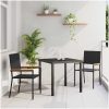 Stapelbara Trädgårdsstolar - 2 Delars Set i Svart Poly Rattan vidaXL 54 x 56 x 90 cm – miniatyr 1