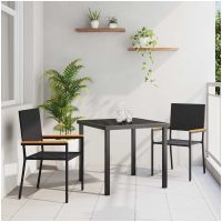 Stapelbara Trädgårdsstolar - 2 Delars Set i Svart Poly Rattan vidaXL