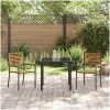 Stapelbara Trädgårdsstolar - 2-pack, Svart Poly Rattan vidaXL 54 x 56 x 90 cm – miniatyr 3