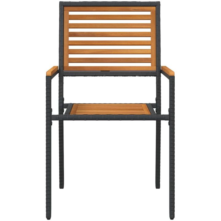 Stapelbara Trädgårdsstolar - 2-pack, Svart Poly Rattan vidaXL 54 x 56 x 90 cm – bild 5