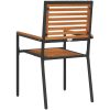 Stapelbara Trädgårdsstolar - 2-pack, Svart Poly Rattan vidaXL 54 x 56 x 90 cm – miniatyr 7