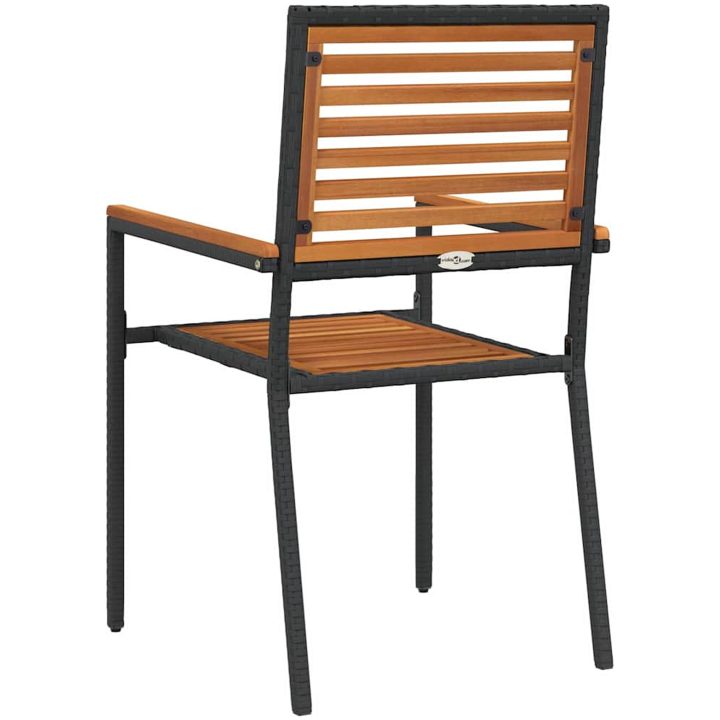 Stapelbara Trädgårdsstolar - 2-pack, Svart Poly Rattan vidaXL 54 x 56 x 90 cm – bild 7