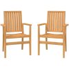Stapelbara trädgårdsstolar 2 st 56,5x57,5x91 cm massiv teak vidaXL – miniatyr 2