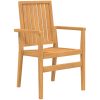 Stapelbara trädgårdsstolar 2 st 56,5x57,5x91 cm massiv teak vidaXL – miniatyr 3