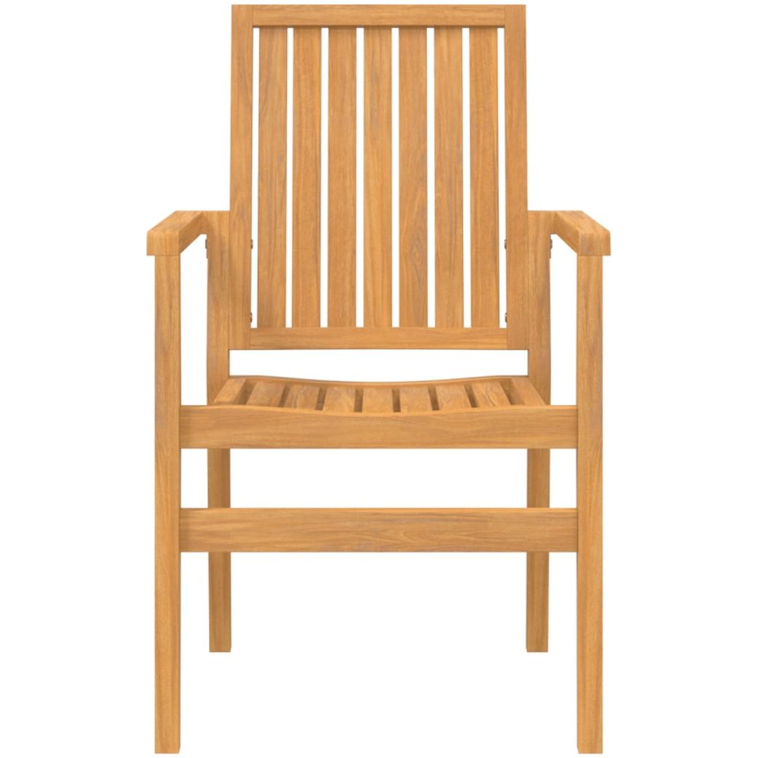 Stapelbara trädgårdsstolar 2 st 56,5x57,5x91 cm massiv teak vidaXL – bild 4