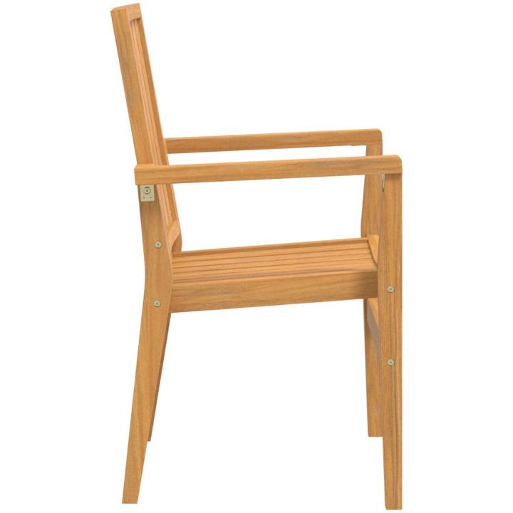 Stapelbara trädgårdsstolar 2 st 56,5x57,5x91 cm massiv teak vidaXL – bild 5