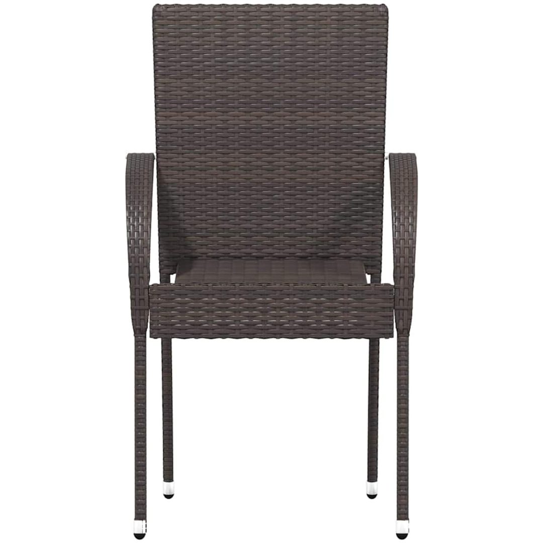 Stapelbara trädgårdsstolar 2 st konstrotting brun vidaXL – bild 4