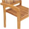 Stapelbara trädgårdsstolar 2 st massiv teak vidaXL – miniatyr 5