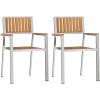 Stapelbara Trädgårdsstolar 2 st Solid Teak & Rostfritt Stål vidaXL 56 x 54.5 x 87 cm – miniatyr 2