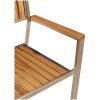 Stapelbara Trädgårdsstolar 2 st Solid Teak & Rostfritt Stål vidaXL 56 x 54.5 x 87 cm – miniatyr 8