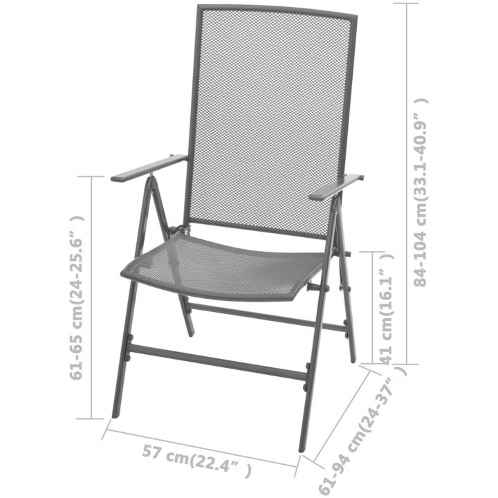 Stapelbara trädgårdsstolar 2 st stål grå vidaXL – bild 8